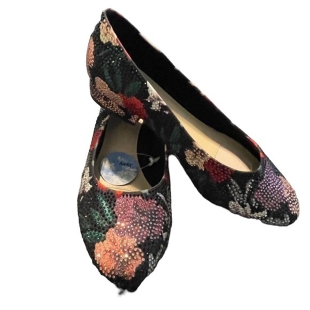 Alex Marie Shoes Flats - Floral with bling - size 6 new